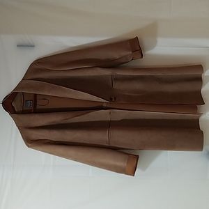 Primark Faux suede Long Blazer Camel Size 10.